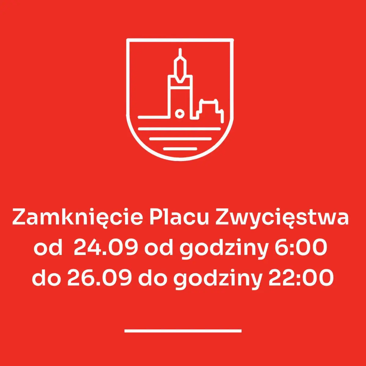 Zamknięcie parkingu na Placu Zwycięstwa