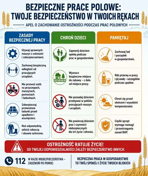 Bezpieczne prace polowe podczas wakacji