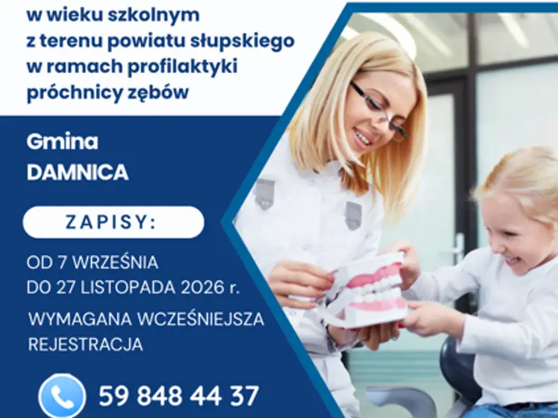 Bezpłatne przeglądy dentystyczne dla dzieci w Gminie Damnica