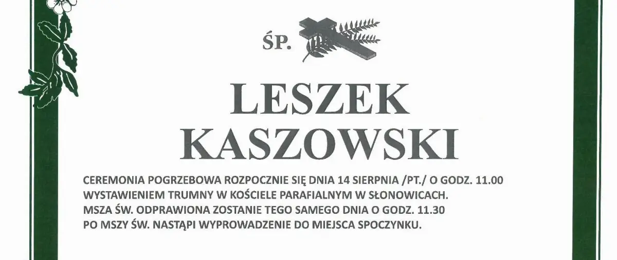 Żegnaj, Leszku Kaszowski